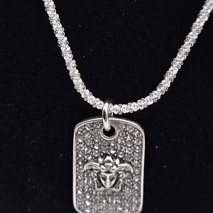 Versace Vintafe Pendant With Sterling Silver Necklace